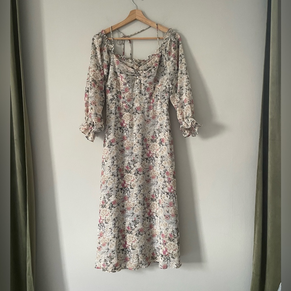 ASTR Floral Off the Shoulder Midi Dress